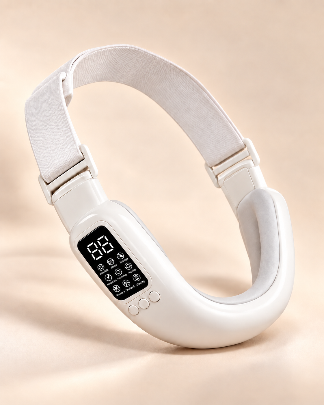 White SunGlow facial device with adjustable head straps and control panel